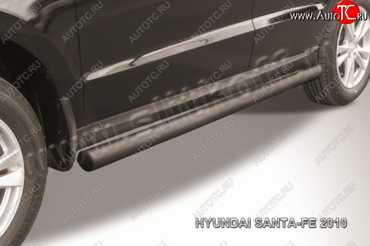 8 549 р. Защита порогов из трубы d76 Slitkoff Hyundai Santa Fe 2 CM рестайлинг (2009-2012) (Цвет: серебристый)  с доставкой в г. Калуга