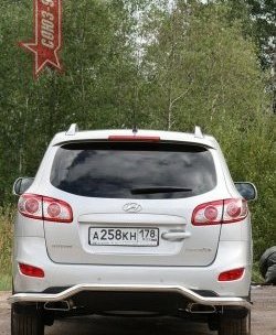 11 159 р. Защита заднего бампера Souz-96 (d60) Hyundai Santa Fe CM рестайлинг (2009-2012)  с доставкой в г. Калуга. Увеличить фотографию 3