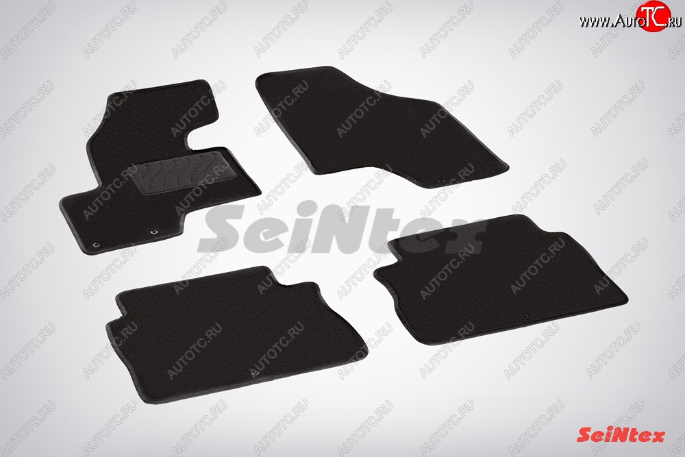 2 599 р. Износостойкие коврики в салон SeiNtex Premium LUX 4 шт. (ворсовые)  Hyundai Santa Fe  2 CM (2009-2012)  с доставкой в г. Калуга