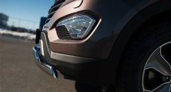 27 649 р. Защита переднего бампера (2 трубыØ75х42 мм, нержавейка) Russtal Hyundai Grand Santa Fe 1 DM дорестайлинг (2013-2016)  с доставкой в г. Калуга. Увеличить фотографию 3