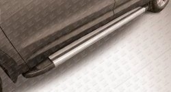 10 699 р. Алюминиевые пороги Slitkoff Luxe Silver Hyundai Grand Santa Fe 1 DM дорестайлинг (2013-2016)  с доставкой в г. Калуга. Увеличить фотографию 1