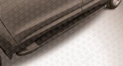 Алюминиевые пороги Slitkoff Optima Black Hyundai (Хюндаи) Grand Santa Fe (гранд)  1 DM (2013-2016) 1 DM дорестайлинг