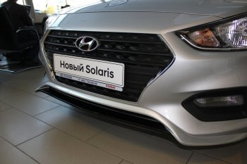 4 999 р. Накладка на передний бампер АвтоКрат Hyundai Solaris 2 HCR дорестайлинг (2017-2020) (Неокрашенная)  с доставкой в г. Калуга. Увеличить фотографию 2
