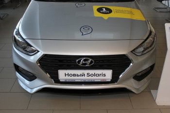 4 999 р. Накладка на передний бампер АвтоКрат Hyundai Solaris 2 HCR дорестайлинг (2017-2020) (Неокрашенная)  с доставкой в г. Калуга. Увеличить фотографию 4