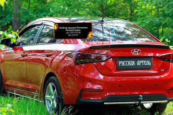 1 759 р. Лип спойлер RA Hyundai Solaris 2 HCR дорестайлинг (2017-2020) (Неокрашенный)  с доставкой в г. Калуга. Увеличить фотографию 3