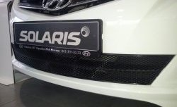 1 899 р. Сетка на бампер Novline Hyundai Solaris 1 седан RBr рестайлинг (2014-2017)  с доставкой в г. Калуга. Увеличить фотографию 1