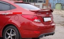 2 799 р. Козырёк на заднее лобовое стекло Sport v2  Hyundai Solaris  1 седан (2010-2017), KIA Rio  3 QB (2011-2017) (Неокрашенный)  с доставкой в г. Калуга. Увеличить фотографию 2