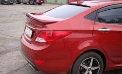 2 799 р. Козырёк на заднее лобовое стекло Sport v2  Hyundai Solaris  1 седан (2010-2017), KIA Rio  3 QB (2011-2017) (Неокрашенный)  с доставкой в г. Калуга. Увеличить фотографию 3