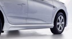 3 599 р. Пороги накладки Sport Hyundai Solaris 1 седан RBr дорестайлинг (2010-2014) (Неокрашенные)  с доставкой в г. Калуга. Увеличить фотографию 2