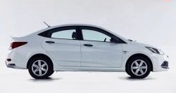 3 599 р. Пороги накладки Sport  Hyundai Solaris  1 седан (2010-2017), KIA Rio  3 QB (2011-2017) (Неокрашенные)  с доставкой в г. Калуга. Увеличить фотографию 1