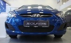 1 469 р. Сетка на бампер Russtal (черная) Hyundai Solaris RBr хэтчбэк дорестайлинг (2010-2014)  с доставкой в г. Калуга. Увеличить фотографию 4