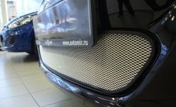 1 539 р. Сетка на бампер Russtal (хром)  Hyundai Solaris ( 1 седан,  1 хэтчбек) (2010-2014)  с доставкой в г. Калуга. Увеличить фотографию 3