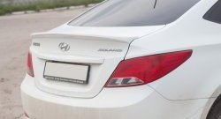 3 499 р. Средний лип спойлер Drive  Hyundai Solaris  1 седан (2010-2014) (Неокрашенный)  с доставкой в г. Калуга. Увеличить фотографию 2