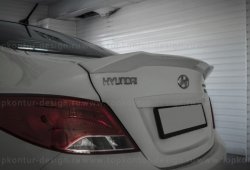 4 499 р. Лип спойлер Zeus  Hyundai Solaris  1 седан (2010-2014) (Неокрашенный)  с доставкой в г. Калуга. Увеличить фотографию 1
