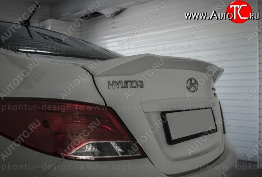 4 499 р. Лип спойлер Zeus  Hyundai Solaris  1 седан (2010-2014) (Неокрашенный)  с доставкой в г. Калуга
