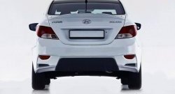 10 999 р. Задний бампер Sport Hyundai Solaris 1 седан RBr дорестайлинг (2010-2014) (Неокрашенный)  с доставкой в г. Калуга. Увеличить фотографию 4
