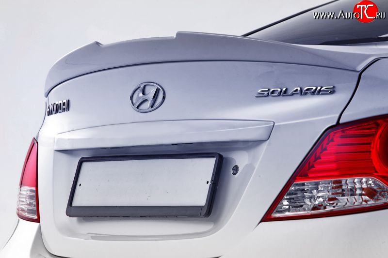 5 799 р. Лип спойлер Style  Hyundai Solaris  1 седан (2010-2017) (Неокрашенный)  с доставкой в г. Калуга