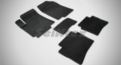 Износостойкие коврики в салон с рисунком Сетка SeiNtex Premium 4 шт. (резина) Hyundai Solaris 1 седан RBr дорестайлинг (2010-2014)