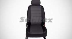6 249 р. Чехлы для сидений SeiNtex (экокожа)  Hyundai Solaris  1 седан (2010-2017) (Черный, вставка серая)  с доставкой в г. Калуга. Увеличить фотографию 2