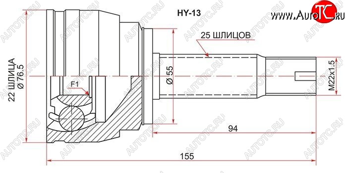 1 499 р. ШРУС (Россия) SAT (наружный) KIA Rio 3 QB дорестайлингхэтчбек5дв. (2011-2015)  с доставкой в г. Калуга