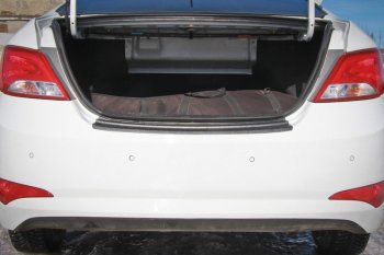 1 189 р. Накладка защитная на задний бампер Yuago  Hyundai Solaris  1 седан (2014-2017)  с доставкой в г. Калуга. Увеличить фотографию 2
