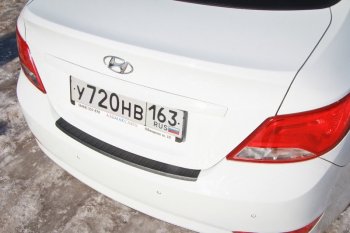 1 189 р. Накладка защитная на задний бампер Yuago  Hyundai Solaris  1 седан (2014-2017)  с доставкой в г. Калуга. Увеличить фотографию 4