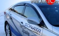 611 р. Дефлекторы окон (ветровики) Novline 4 шт Hyundai Sonata YF (2009-2014)  с доставкой в г. Калуга. Увеличить фотографию 1