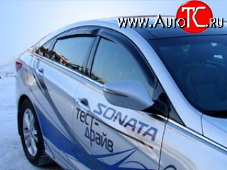 611 р. Дефлекторы окон (ветровики) Novline 4 шт Hyundai Sonata YF (2009-2014)  с доставкой в г. Калуга