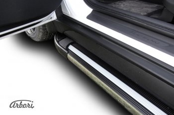 12 509 р. Порожки для ног Arbori Luxe Black  Hyundai Tucson  3 TL (2015-2018)  с доставкой в г. Калуга. Увеличить фотографию 2