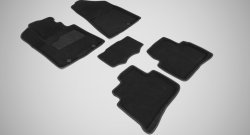 4 999 р. Износостойкие коврики в салон SeiNtex Premium 3D 4 шт. (ворсовые, черные) Hyundai Tucson 3 TL дорестайлинг (2015-2018)  с доставкой в г. Калуга. Увеличить фотографию 1