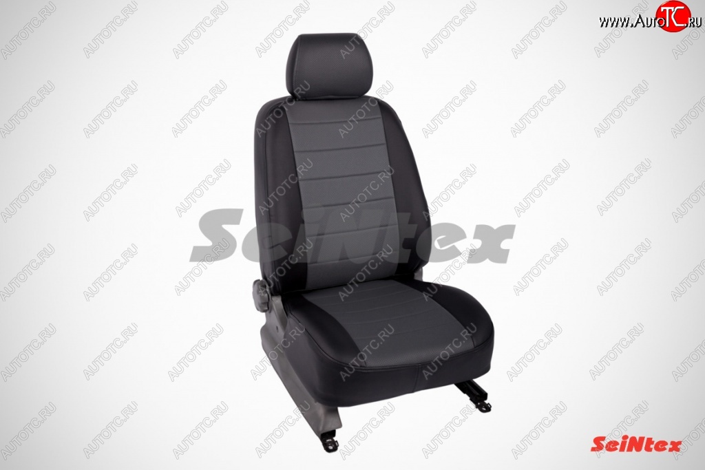 6 249 р. Чехлы для сидений SeiNtex (экокожа)  Hyundai Tucson  3 TL (2015-2021) (Цвет: черный/серый)  с доставкой в г. Калуга