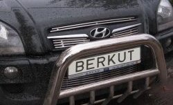 4 799 р. Декоративная вставка воздухозаборника Berkut Hyundai Tucson 1 JM (2004-2010)  с доставкой в г. Калуга. Увеличить фотографию 1