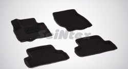 Износостойкие коврики в салон SeiNtex Premium 3D 4 шт. (ворсовые, черные) INFINITI (Инфинити) EX35 (ЕХ35)  1 J50 (2007-2013) 1 J50