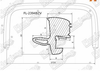 3 069 р. Молдинг лобового стекла FlexLine  INFINITI FX35  S50 - FX45  S50  с доставкой в г. Калуга. Увеличить фотографию 1