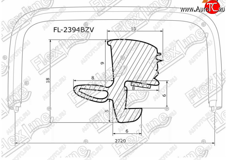 3 069 р. Молдинг лобового стекла FlexLine INFINITI FX35 S50 дорестайлинг (2002-2005)  с доставкой в г. Калуга