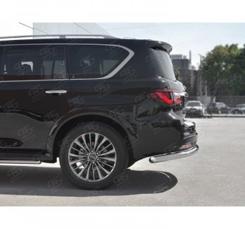 13 699 р. Защита заднего бампера (Ø76 мм, нержавейка) SLITKOFF INFINITI QX80 Z62 2-ой рестайлинг (2018-2024)  с доставкой в г. Калуга. Увеличить фотографию 2