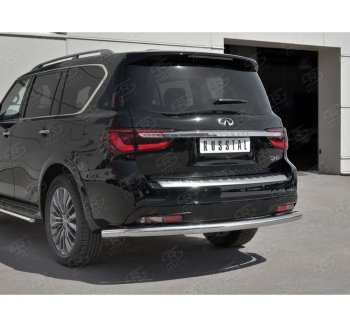 13 699 р. Защита заднего бампера (Ø76 мм, нержавейка) SLITKOFF INFINITI QX80 Z62 2-ой рестайлинг (2018-2024)  с доставкой в г. Калуга. Увеличить фотографию 3