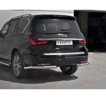 14 649 р. Защита заднего бампера (Ø76 мм уголки, нержавейка) SLITKOFF INFINITI QX80 Z62 2-ой рестайлинг (2018-2024)  с доставкой в г. Калуга. Увеличить фотографию 3