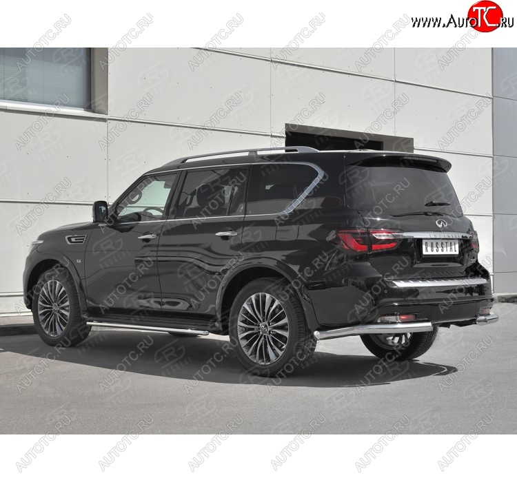 14 649 р. Защита заднего бампера (Ø76 мм уголки, нержавейка) SLITKOFF INFINITI QX80 Z62 2-ой рестайлинг (2018-2024)  с доставкой в г. Калуга