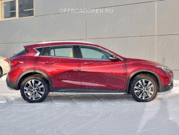 15 699 р. Защита порогов (Ø42 мм) SLITKOFF  INFINITI QX30  H15E (2016-2020) (Вариант 3 (круглые торцы под 90°))  с доставкой в г. Калуга. Увеличить фотографию 3