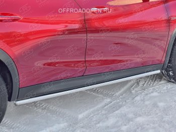 15 699 р. Защита порогов (Ø42 мм) SLITKOFF  INFINITI QX30  H15E (2016-2020) (Вариант 3 (круглые торцы под 90°))  с доставкой в г. Калуга. Увеличить фотографию 4