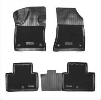 Комплект комбинированых ковриков в салон с повышенной износостойкостью Unidec (полиуретан, текстиль) INFINITI (Инфинити) Qx50 (КуХ50) (2018-2024)  (Черный)