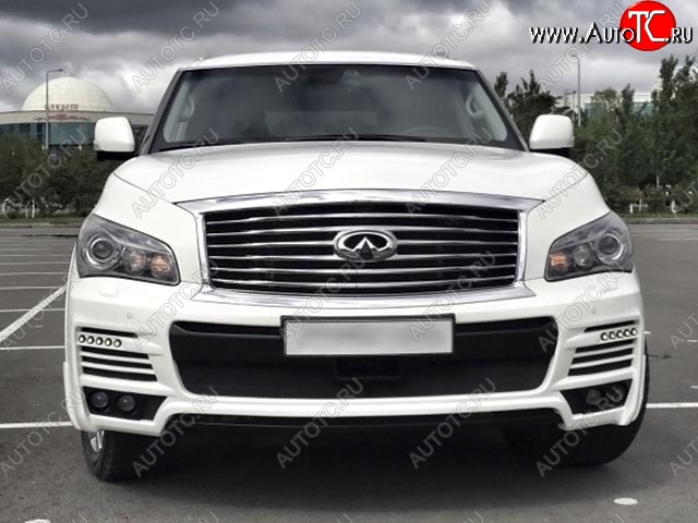 42 299 р. Передний бампер MzSpeed INFINITI QX56 Z62 (2010-2013) (Неокрашенный)  с доставкой в г. Калуга