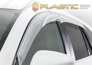 2 349 р. Ветровики дверей CA-Plastic  Isuzu D-Max  RG DoubleCab (2019-2024) (Серия Art белая)  с доставкой в г. Калуга. Увеличить фотографию 1