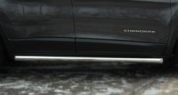 4 999 р. Защита порогов из круглой трубы диаметром 63 мм Russtal  Jeep Cherokee  KL (2014-2017)  с доставкой в г. Калуга. Увеличить фотографию 4