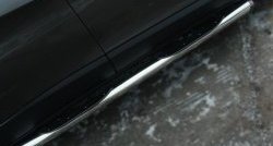12 649 р. Защита порогов с пластиковыми вставками для ног из круглой трубы диаметром 76 мм Russtal  Jeep Cherokee  KL (2014-2017) (Защита порогов с со скосами на торцах (вариант 1))  с доставкой в г. Калуга. Увеличить фотографию 5