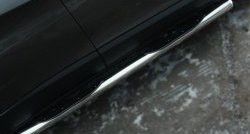 12 649 р. Защита порогов с пластиковыми вставками для ног из круглой трубы диаметром 76 мм Russtal  Jeep Cherokee  KL (2014-2017) (Защита порогов с со скосами на торцах (вариант 1))  с доставкой в г. Калуга. Увеличить фотографию 8