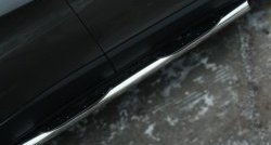 12 649 р. Защита порогов с пластиковыми вставками для ног из круглой трубы диаметром 76 мм Russtal  Jeep Cherokee  KL (2014-2017) (Защита порогов с со скосами на торцах (вариант 1))  с доставкой в г. Калуга. Увеличить фотографию 1
