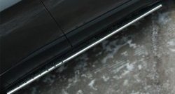 20 749 р. Защита порогов с круглыми вставками для ног из овальной трубы диаметром 75x42 мм Russtal  Jeep Cherokee  KL (2014-2017)  с доставкой в г. Калуга. Увеличить фотографию 1