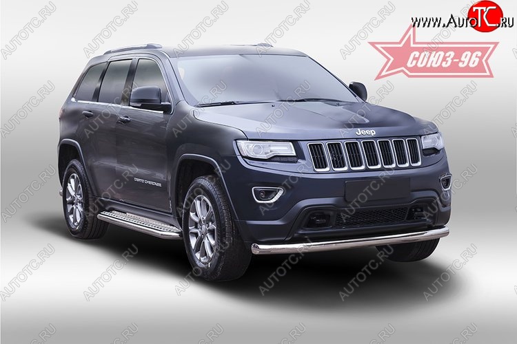 16 469 р. Защита переднего бампера одинарная рестайлинг Souz-96 (d76). Jeep Grand Cherokee WK2 дорестайлинг (2010-2013)  с доставкой в г. Калуга